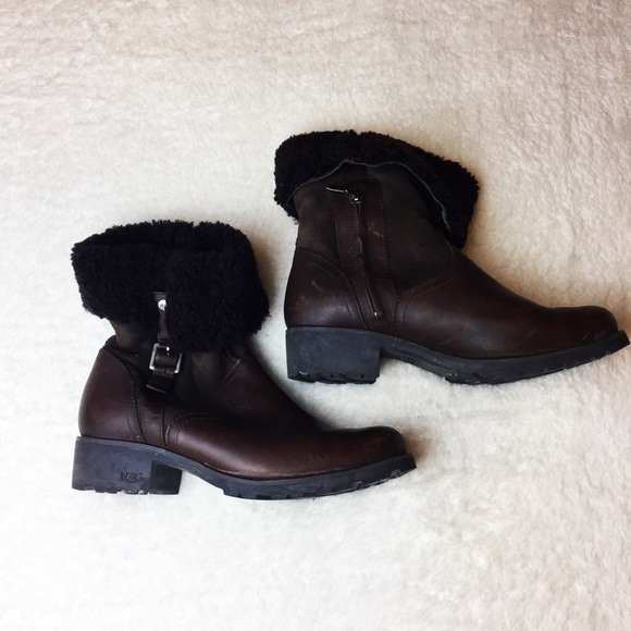 UGG Shoes - UGG Brown Leather Buckle Boot